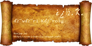 Óvári Károly névjegykártya